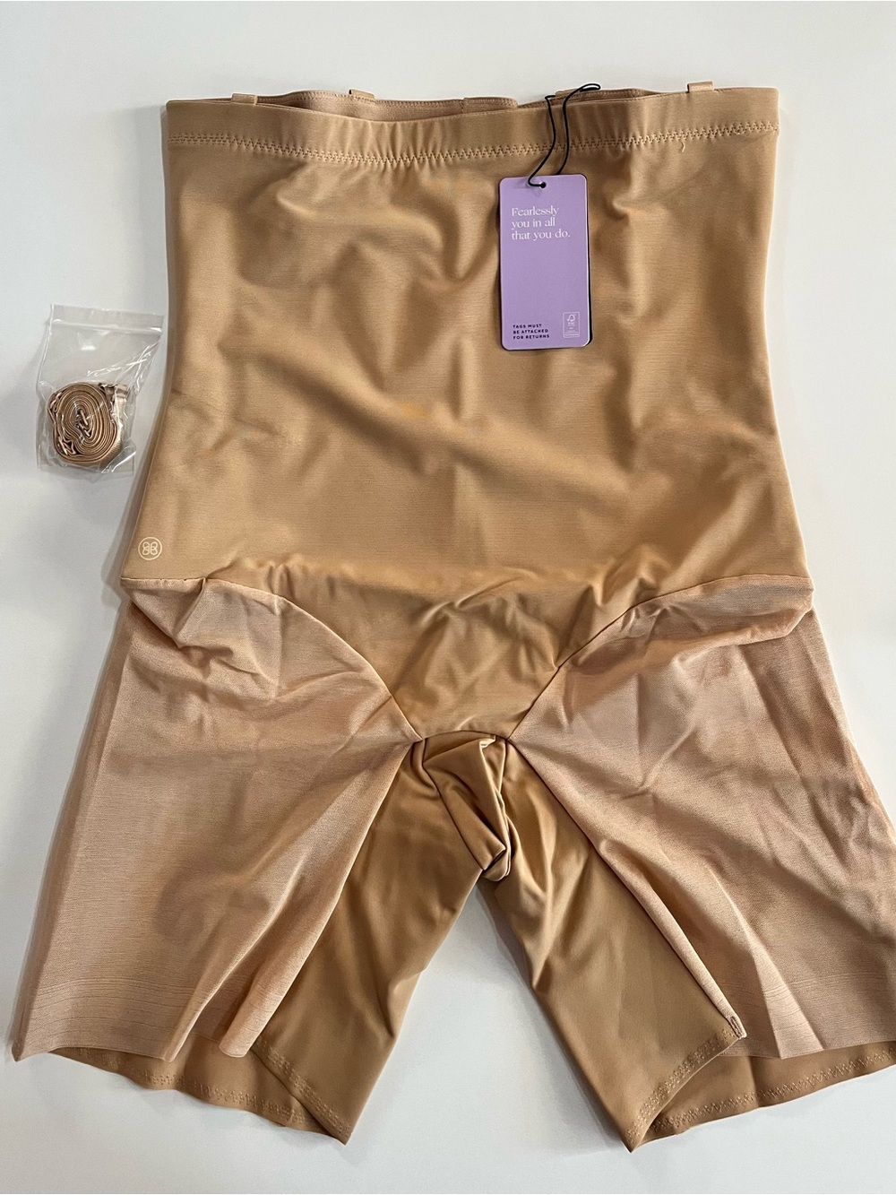 NWT Honeylove Sand Superpower Short Shapewear, size XL